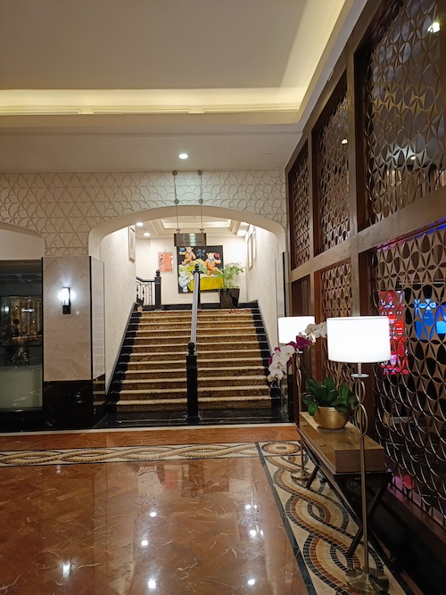Turn right at the lobby